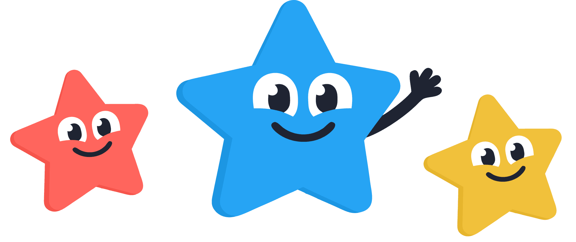 Big Thinkers star characters waving and welcoming you to the community